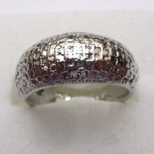 Jolie petite bague bijou en argent pur 925 jonc effet diamanté Taille 52