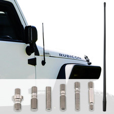 Black Short Rubber 17-Inch Universal Car Antenna Kit - Durable, Flexible Outdoor