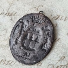 Matrice Sceau Cachet Ancien Armoiries Comtales Noblesse Comte Sigillographie