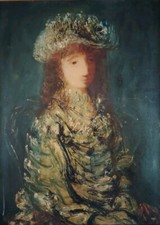 Joli Portrait Par Sylvain VIGNY (1903-1970) Huile Sur Carton 63cm × 42cm Encadré