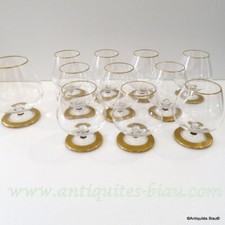 1 little Glass Cognac crystal Saint Louis Thistle Gold model PERFECT 3.94 inch