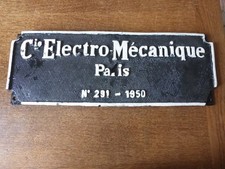 Plaque constructeur CEM locomotive 2D2 9100 s n chemin fer francais 1950 train