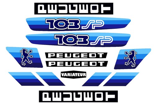 Peugeot 103 bleu decal - peugeot,
