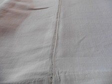 ANCIEN DRAP SIMPLE LIN CREME COUTURE CENTRALE OURLETS MAIN 210X260 CM"1900
