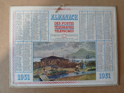 Calendrier ptt almanach - calendrier,