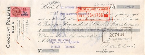 1939 chocolat poulain blois - 1939, a
