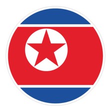 6 x Autocollant 5cm rond drapeau COREE DU NORD sticker valise PC vélo voiture