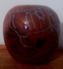 Vase verre soufflé signé