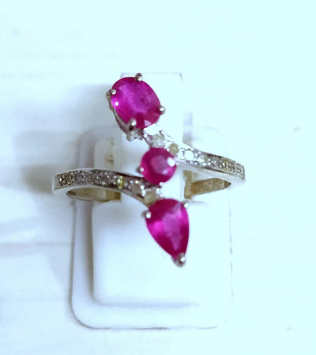 Bague rubis naturel diamant - bague,