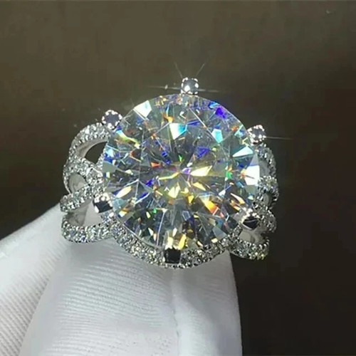 Bague solitaire moissanite - en,