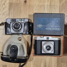 LOT DE 2 APPAREILS PHOTO ARGENTIQUES AGFA ANCIENS TRÈS BON ÉTAT ISOLA OPTIMA 