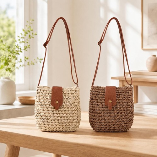 Sac paille tressé corde - tressé,