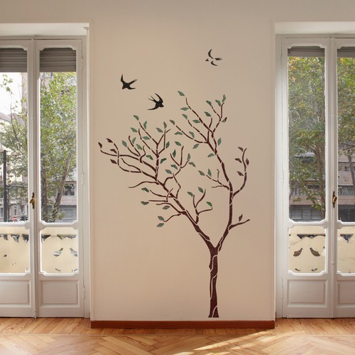 Grand pochoir mural - , avec