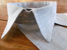 2 faux cols chemise bleu clair début XXéme