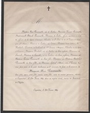 1869 Faire-part décès Marguerite-Marie PONSONAILHE - Carpentras - Vaucluse