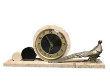 Art déco, pendule marbre rose