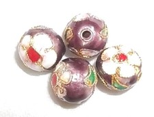 4 PERLES CLOISONNEES 9 MM