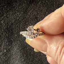 TRÈS JOLIE BAGUE T51 EN ARGENT ET ZIRCONS POINÇONNÉE 