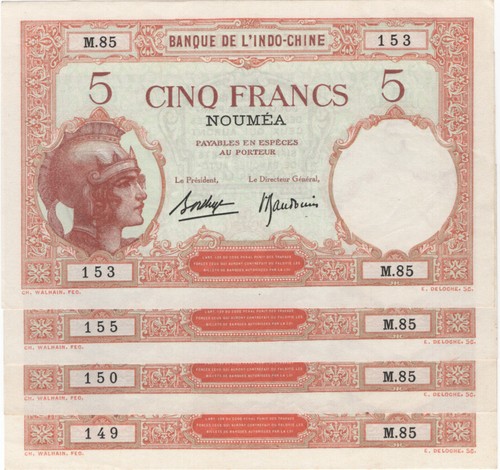 Nouvelle caledonie 5 - -, francs