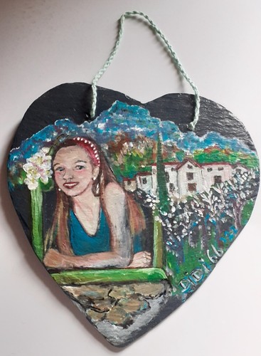 Tableau peinture sur ardoise - peinture,