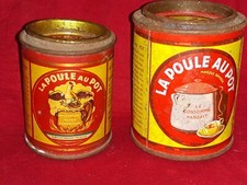 2 Boites en tôle lithographiée LA POULE AU POT   N°705/363