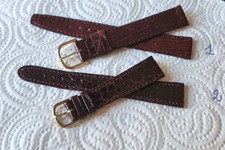 Bracelets de montre VINTAGE  YONGER BRESSON cuir véritable CROCODILE 15 mm