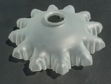 ancienne lampe suspension verre moulé lustre abat-jour vintage N°26