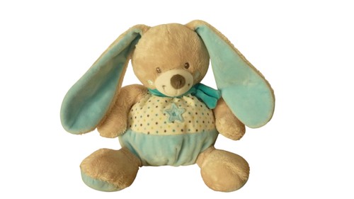 Peluche lapin turquoise - -, mots