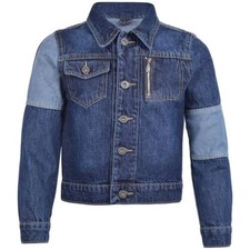Enfants New Mode Jeans Veste Foncé Bleu Blouson Bomber pour Garçons 3-13 Ans