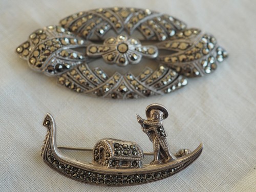 Lot broches anciennes argent - 2,