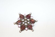 Broche vintage Franck Herval signée - Violine, rose, 5.8cm