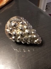 Boule De Noel Ancienne En Verre Mercurisé. Argenté 17 Cm