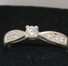 bague diamants 0.45 carat or blanc 18 carats 750 fiançailles mariage