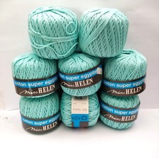 Lot de 8 Pelotes COTON SUPER EGYPTE MERCERISE MISS HELEN TURQUOISE CLAIR