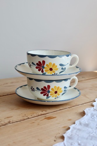 Tasses déjeuner anciennes - déjeuner,