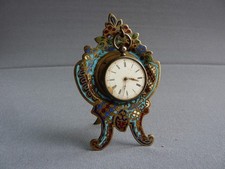 JOLI PORTE MONTRE A GOUSSET  ANCIEN XIXème EN EMAUX CLOISONNES