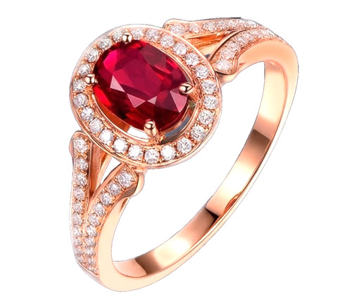 Bague rose 14k sertie - or,
