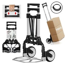 Diable de transport pliable Charge maximale 75 kg Avec 2 cordes d'extension e...