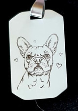 Pendentif + chaine "Bouledogue Français" en Inox