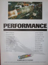 5/1992 PUB EUROJET EJ200 ENGINE FIAT AVIO MTU ROLLS-ROYCE ITP ORIGINAL AD