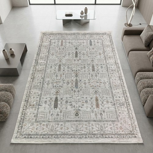 Tapis crème motifs - tapis,