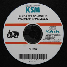 Véritable Kubota ZG332 Zero-Turn Tondeuse Plat Taux Annexe Manuel Sur CD