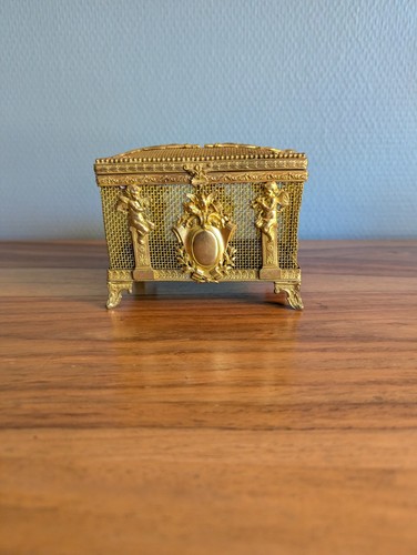 Coffret bijoux bronze doré - coffret,
