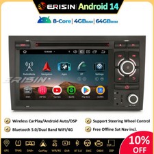 8-Core Android 14 Autoradio GPS Navi CarPlay DAB+CD For Audi A4 S4 RS4 Seat Exeo