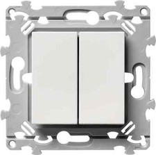 Hager WE044 Essensya - Double Poussoir Blanc ESSENSYA pour télérupteur ou module