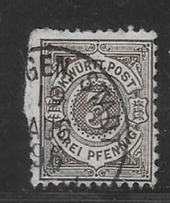 1890- Wurtemberg timbre 3 pfening trace charnière