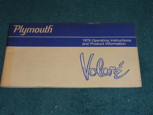 Plymouth volare 1979 manuel - volare, du