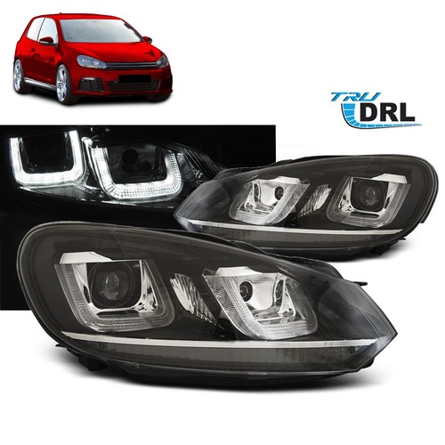 Phares led drl black - phares, chrome