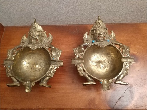 Vintage brass ashtrays - vintage,