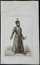 1841 - Portrait de Karim Khan Zand - Gravure ancienne - Iran & Perse